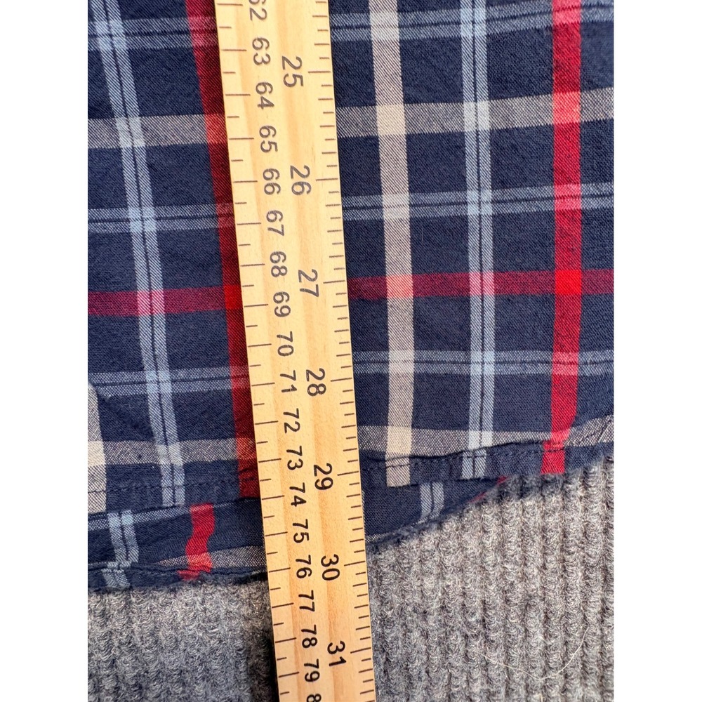 Carhartt Mens Relaxed Fit Plaid Button Down Shirt Navy Red L 102816 412 - Picture 8 of 8